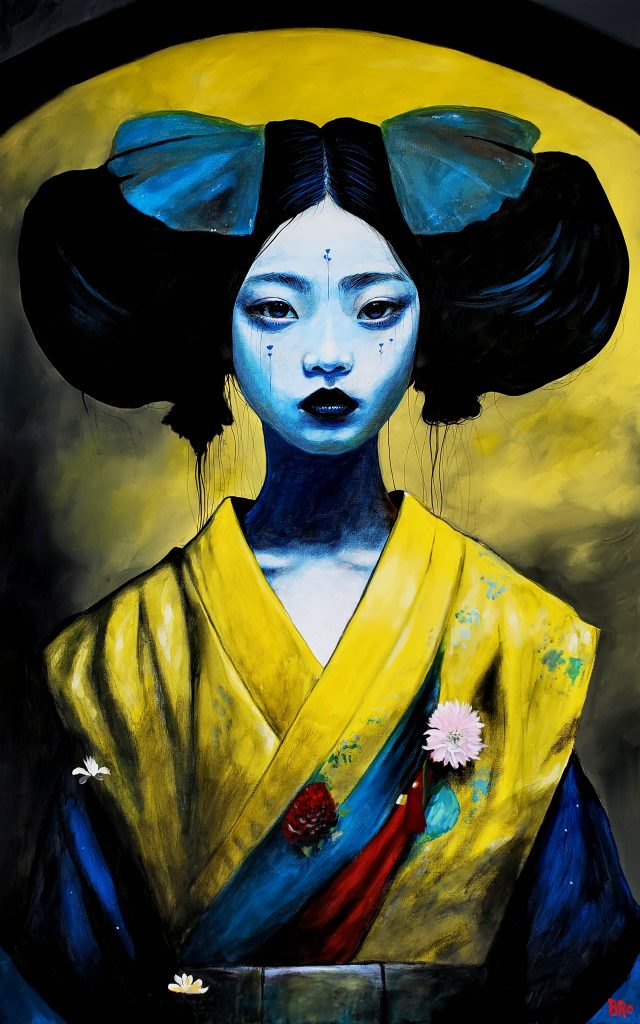 A Yellow Glow of Love by Bro the painter of Goth and Geishas